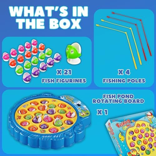 Four non magnetic fishing poles included in the Haktoys multiplayer tabletop package
