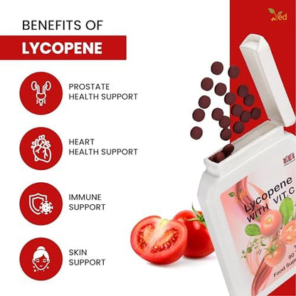 Ved Lycopene 100mg high potency prostate and heart health supplement bottle