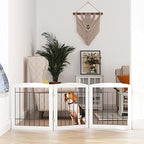 PAWLAND foldable indoor pet fence angled view showing accordion design