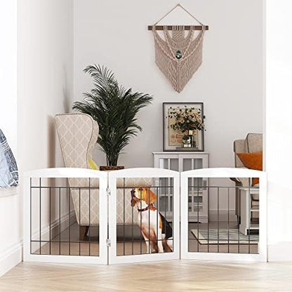 PAWLAND foldable indoor pet fence angled view showing accordion design