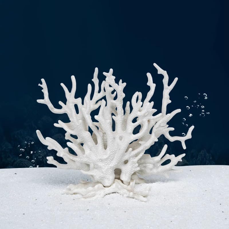 WEKVLPTH artificial coral reef decoration showcasing dimensions for medium aquariums