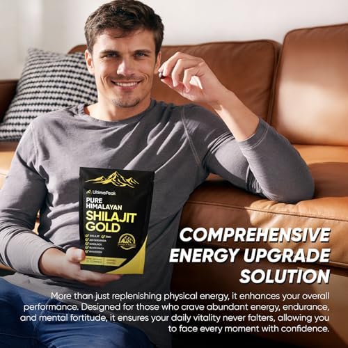 Luxe Essence pure Himalayan shilajit gummies nutrition facts label showcasing active ingredients like ashwagandha and maca root.