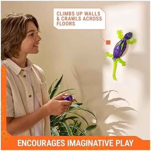 Hex Bots Gecko climbing a smooth wall surface