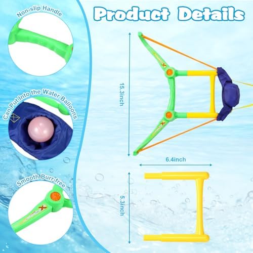 Close-up view of the Soulchen water balloon slingshot detailing the comfortable arm support brace.