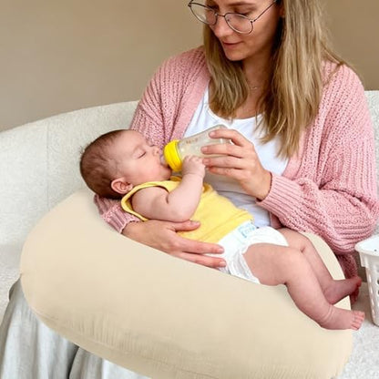 Two pack nursing pillow slipcovers folded for storage