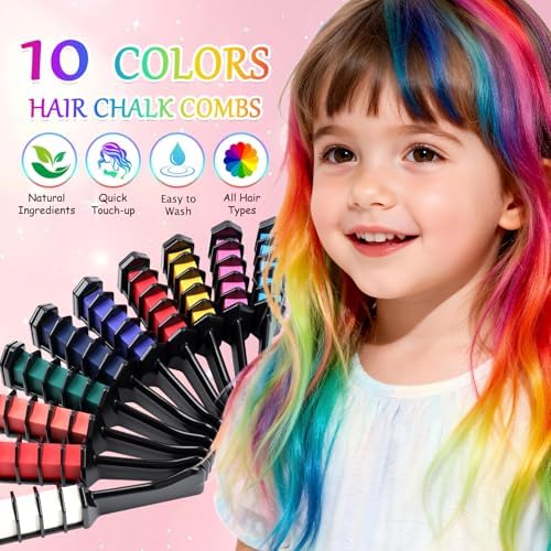 Temporary hair color dye comb applicator package for festival DIY styling