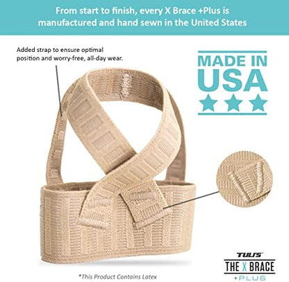 Close up of the X-shaped elastic straps on the Tuli's X Brace Plus.