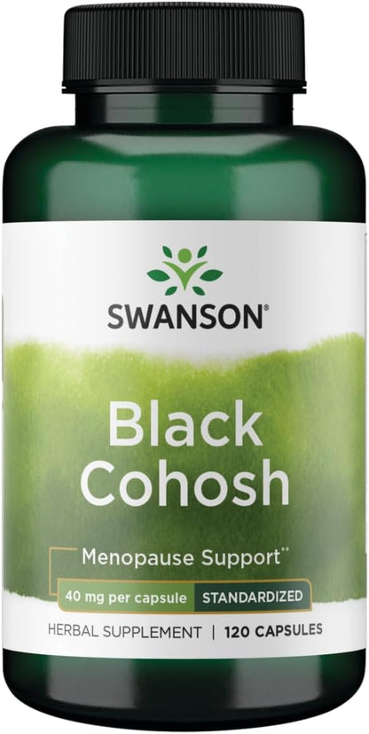 Swanson Black Cohosh Standardized 20 Milligrams 120 Capsules bottle front view