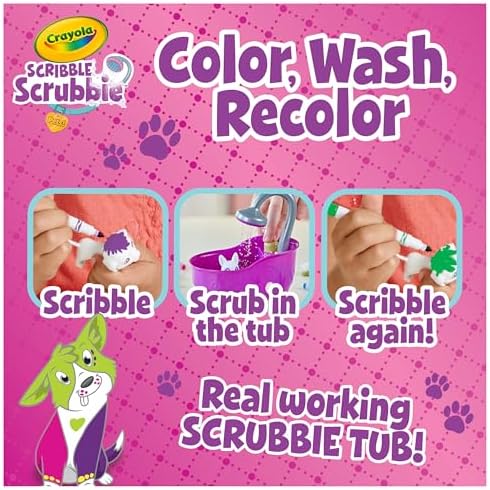Close up of the six vibrant washable markers included in the Crayola pet kit.