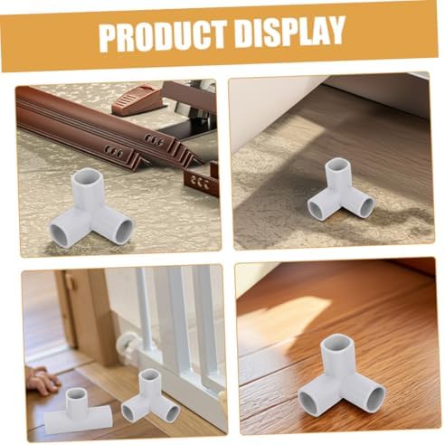 Eight piece baby safety gate hardware kit spread out on flat surface