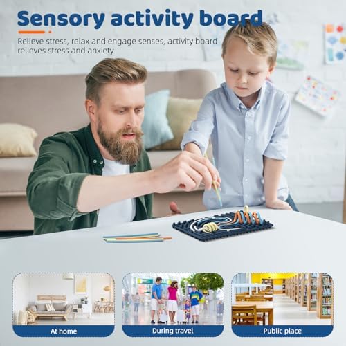 Ednzion sensory board back view highlighting the intricate dual sided tactile maze pattern.