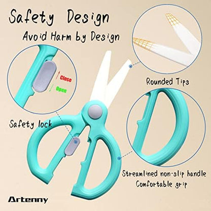 Close up view of the rounded safety tips on the artenny ceramic blades