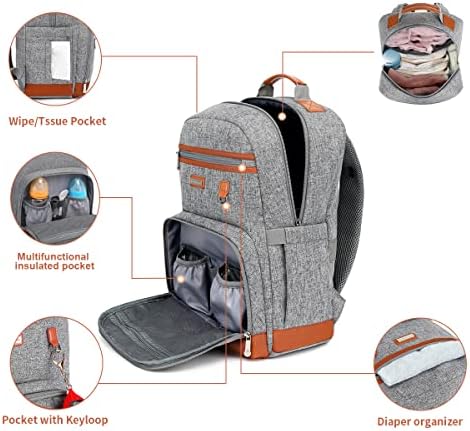 Billiton Mashi diaper bag backpack side profile showing bottle pockets
