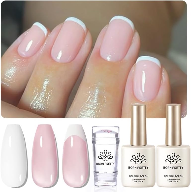 Born Pretty French Manicure Kit with nail stamper and gel polish set