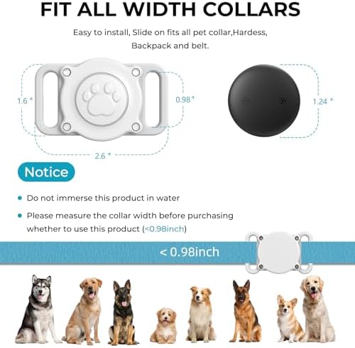 Vebiso white pet activity tracker rear perspective