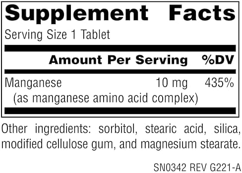 Source Naturals Manganese dietary supplement bottle for bone health