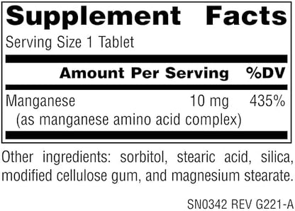 Source Naturals Manganese dietary supplement bottle for bone health
