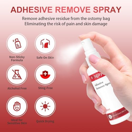 Alcohol free skin safe adhesive remover spray for sensitive skin patients.