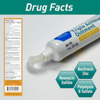 Close up shot of Med Pride topical first aid ointment tube highlighting bacitracin zinc and neomycin composition