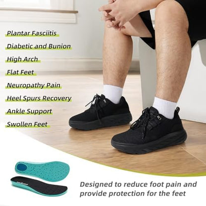 Detail shot of the OrthoComfoot heel showing the detachable TPU shock absorption technology.