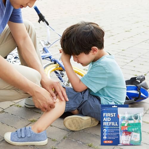 Emergency first aid refill pack for outdoor adventure and family safety.