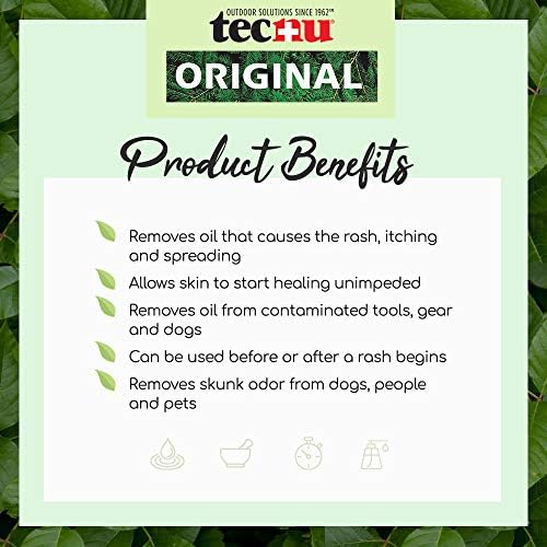 Tecnu Original first step poison ivy treatment packaging showing key benefits