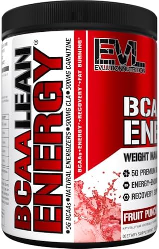 Authentic USA imported EVL BCAA Lean Energy Fruit Punch 30 servings container.