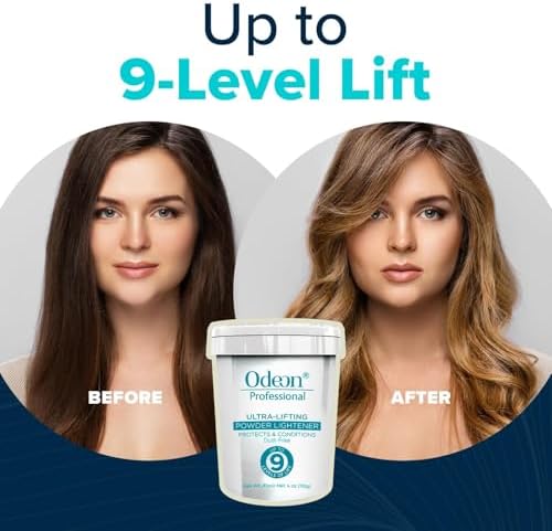 Dust-free professional hair lightener for balayage and highlights shown from an angled perspective