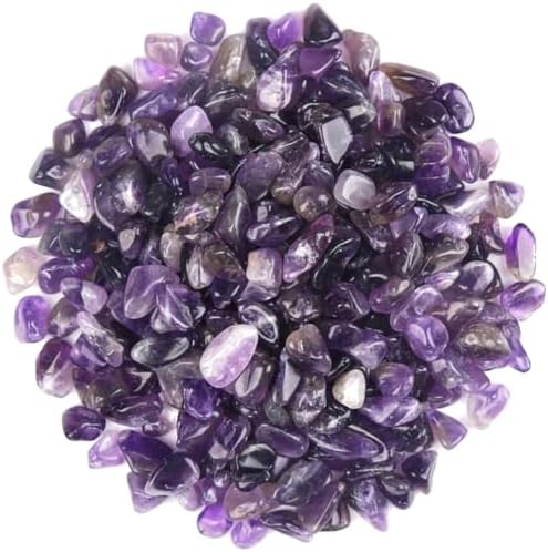 Close up of irregular purple amethyst pebbles for aquarium use