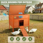 Insulated Duck Coop Warm Duck House for Outside Wooden Duck House with Larger Windows, Chicken coop with Perches, Ramp, Openable Roof - Image 6
