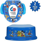Disney toddler toilet seat attachment with soft cushion and colorful Mickey Mouse graphics