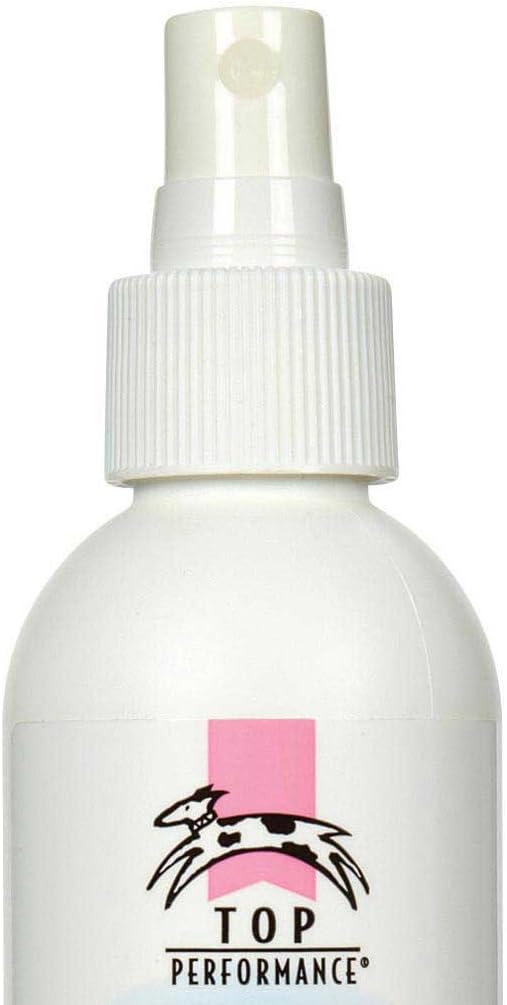 Top Performance baby powder scented cologne for dogs and cats showing product label details.