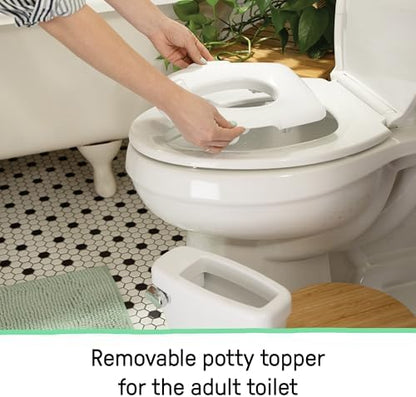 Toddler using the Ingenuity My Size Potty Pro toilet