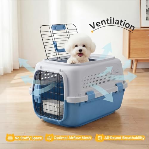 NEWBULIG travel pet kennel four-sided ventilation slots for airflow