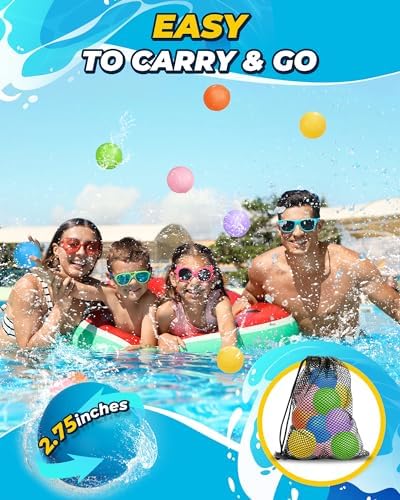 Smasiagon reusable water balloons stored inside the breathable mesh bag