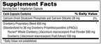 TruNature Cranberry 140 Capsules Pack Of 2 Supplement Facts Label