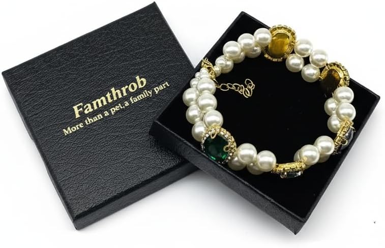 Hotlion luxury double row faux pearl cat collar jewelry displayed against a clean background.