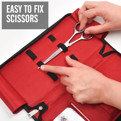 Compact portable barber case by Shears Professional being carried by a hairstylist.