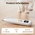 Compact electric dog feet clipper being used safely around delicate paw pads.