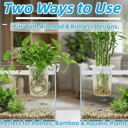Porous plastic aquatic plant basket promoting healthy root growth in aquariums