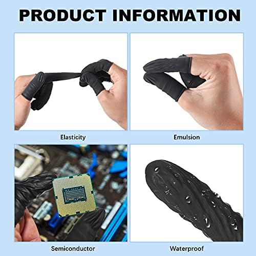 Lauwell waterproof rubber fingertip bandages laid out demonstrating flexible medium sizing dimensions.