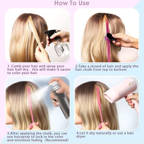 Close up of Colayerist temporary hair chalk sticks for kids.