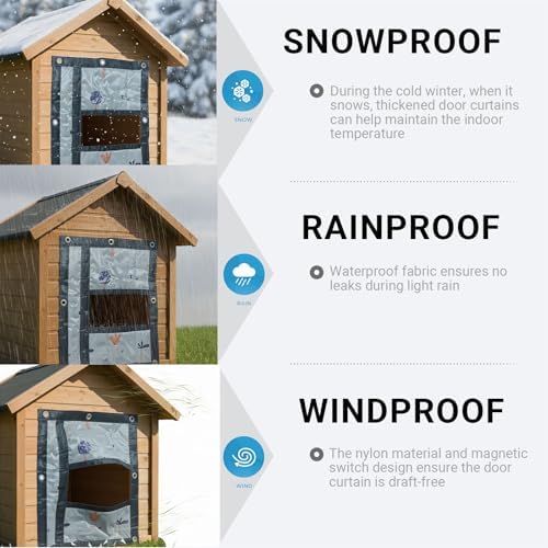ZZOFSWORM windproof dog kennel door cover highlighting the padded Oxford cotton material