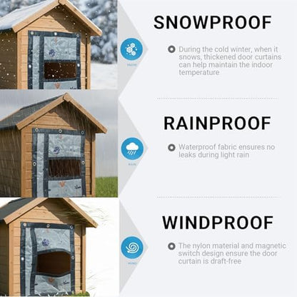ZZOFSWORM windproof dog kennel door cover highlighting the padded Oxford cotton material