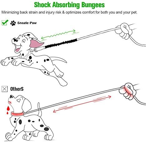 Reflective strips on blue bungee dog leash extension