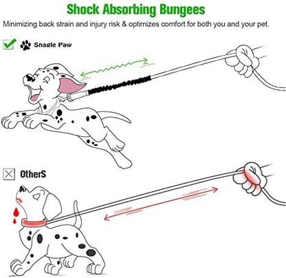 Reflective strips on blue bungee dog leash extension