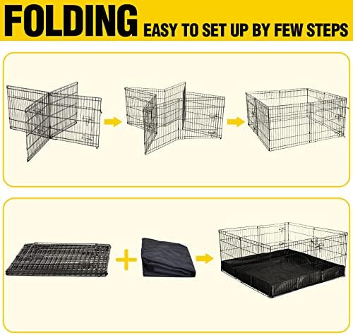 Aivituvin Rabbit Playpen Pet Pen Small Animal Cage with Waterproof Liner - Extension Playpen - Image 6