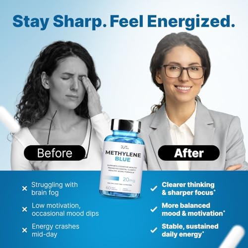 PureNutra Ultimate Methylene Blue bottle side angle view