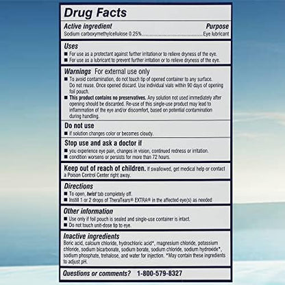 TheraTears preservative free single use vials for sensitive eyes.