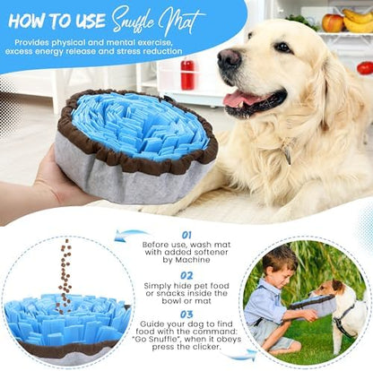 Friendly Barks dog puzzle toy with training clicker